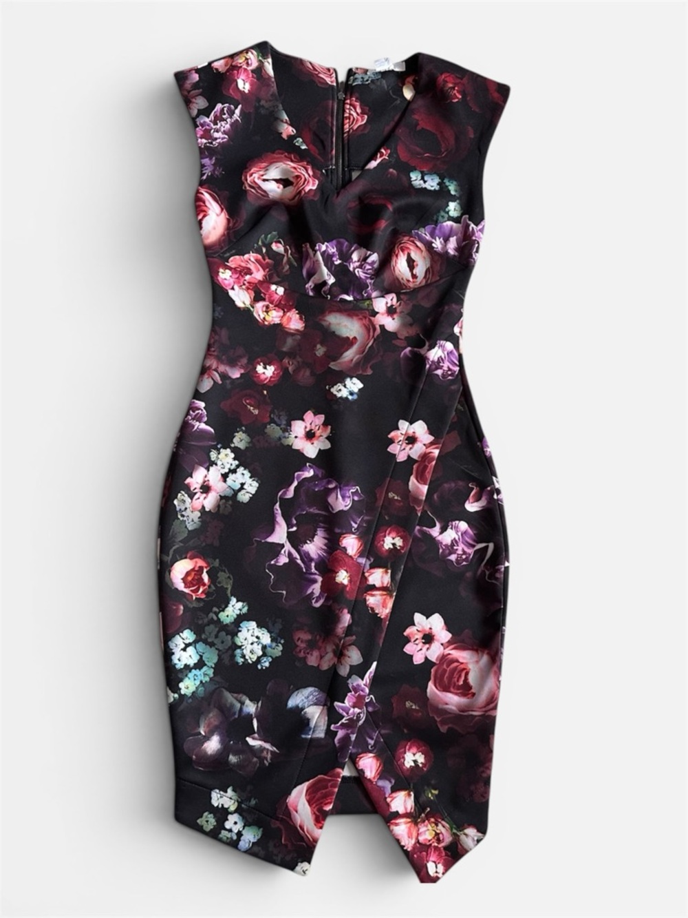 Bar III Floral Sheath Dress in Black and Rose